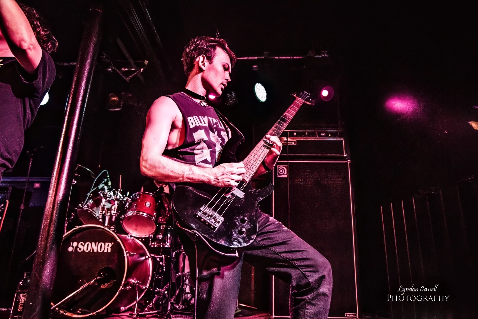 Scott playing bass with Creatures of Autumn